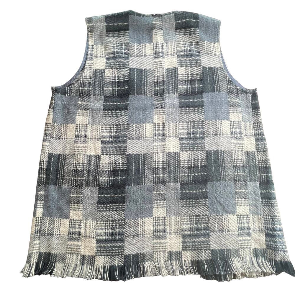 Vintage Cottagecore Patchwork Longline Fringed Ve… - image 2